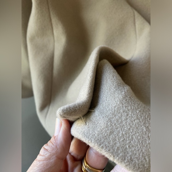 T Alexander Wang Tan Pea Coat Double Breasted Jacket detachable Fur Collar Sz 0 - Picture 9 of 13